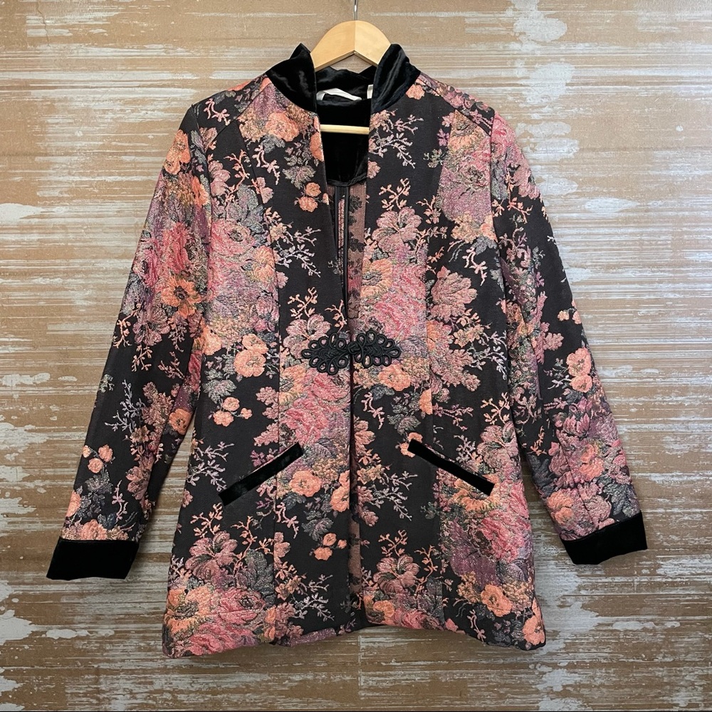 Soft Surroundings Westbury Garden Jacket Blazer Floral Embroidered Career